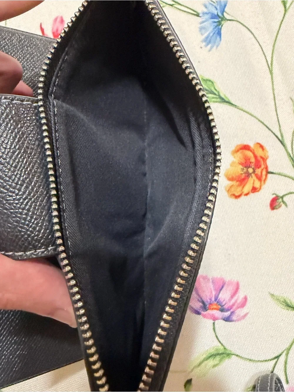 Never used COACH Blue Wallet with Black Snap Tab Ashley Wristlet C5675